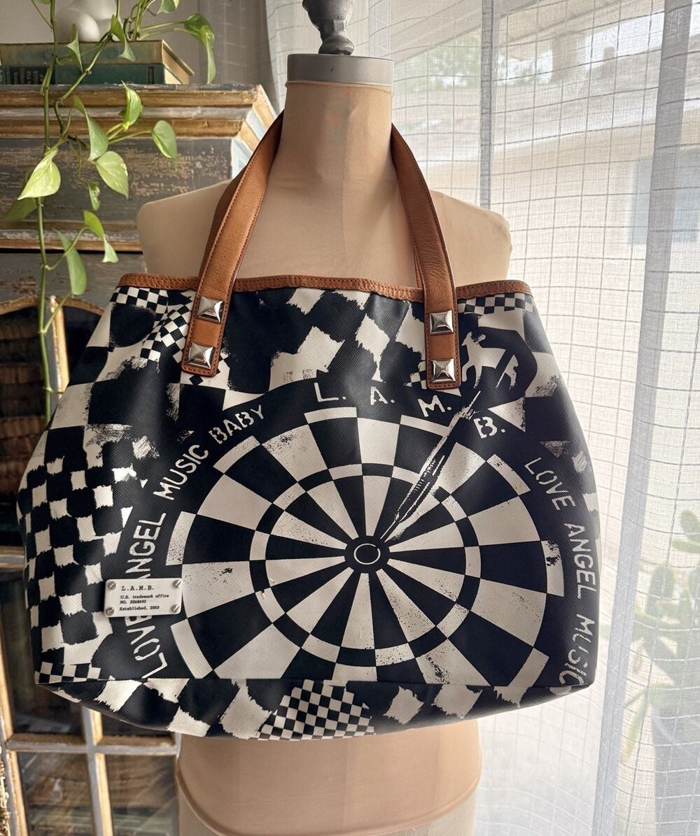 RARE L.A.M.B. Gwen Stefani Bag Purse Vintage Y2K Bristol Dartboard + Dustbag